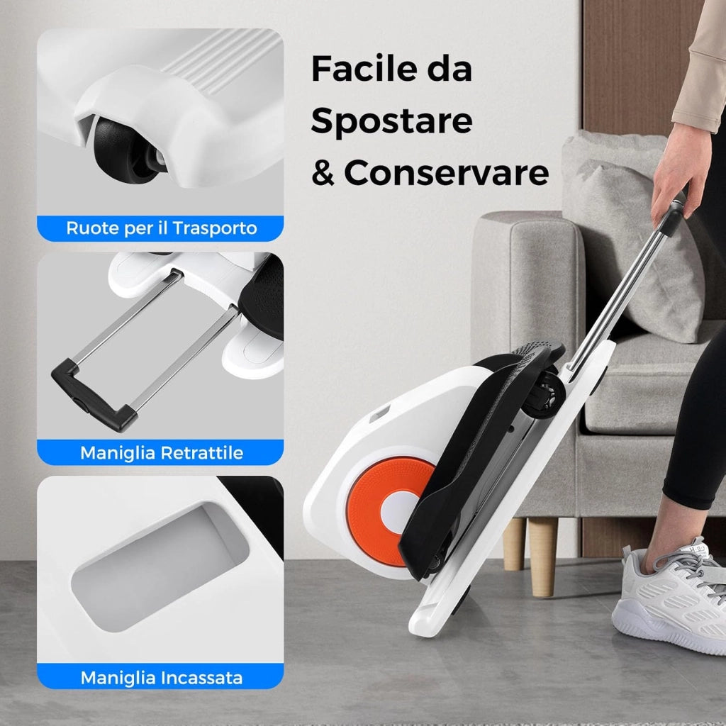 Pedaliera Elettrica Ellittica da Scrivania, Cyclette da Seduti per Gambe per Anziani con Monitor Display, Controllo Remoto, Esercitatore Silenzioso e Portatile per Casa e Ufficio