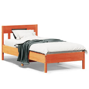 Letto senza Materasso Marrone Cera 90x200 cm Legno di Pino 842661
