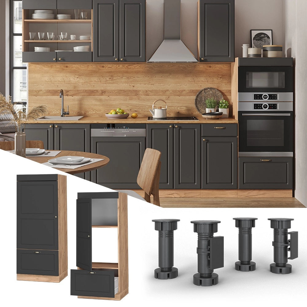Mobile cucina microonde Fame-Line Antracite-oro/Rovere dorato 60 cm Vicco