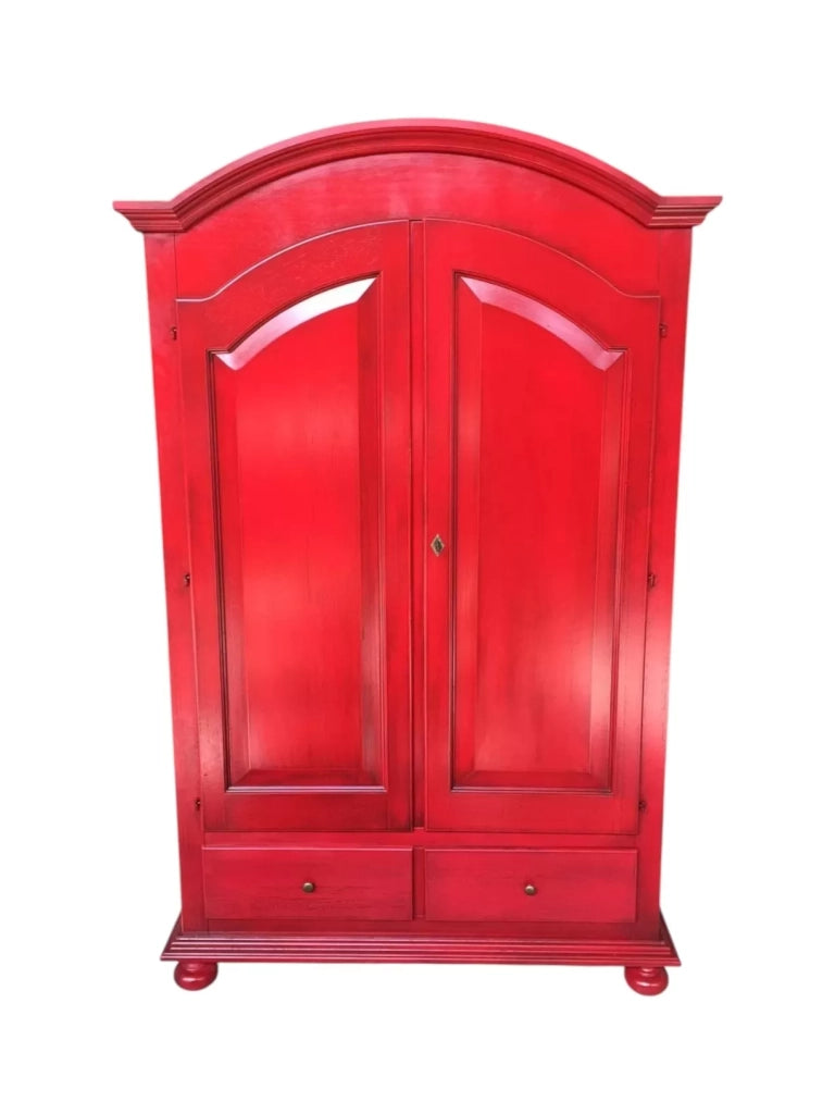 Armadio 2 porte legno shabby rosso anticato 125x61x200 - Mobili 2G