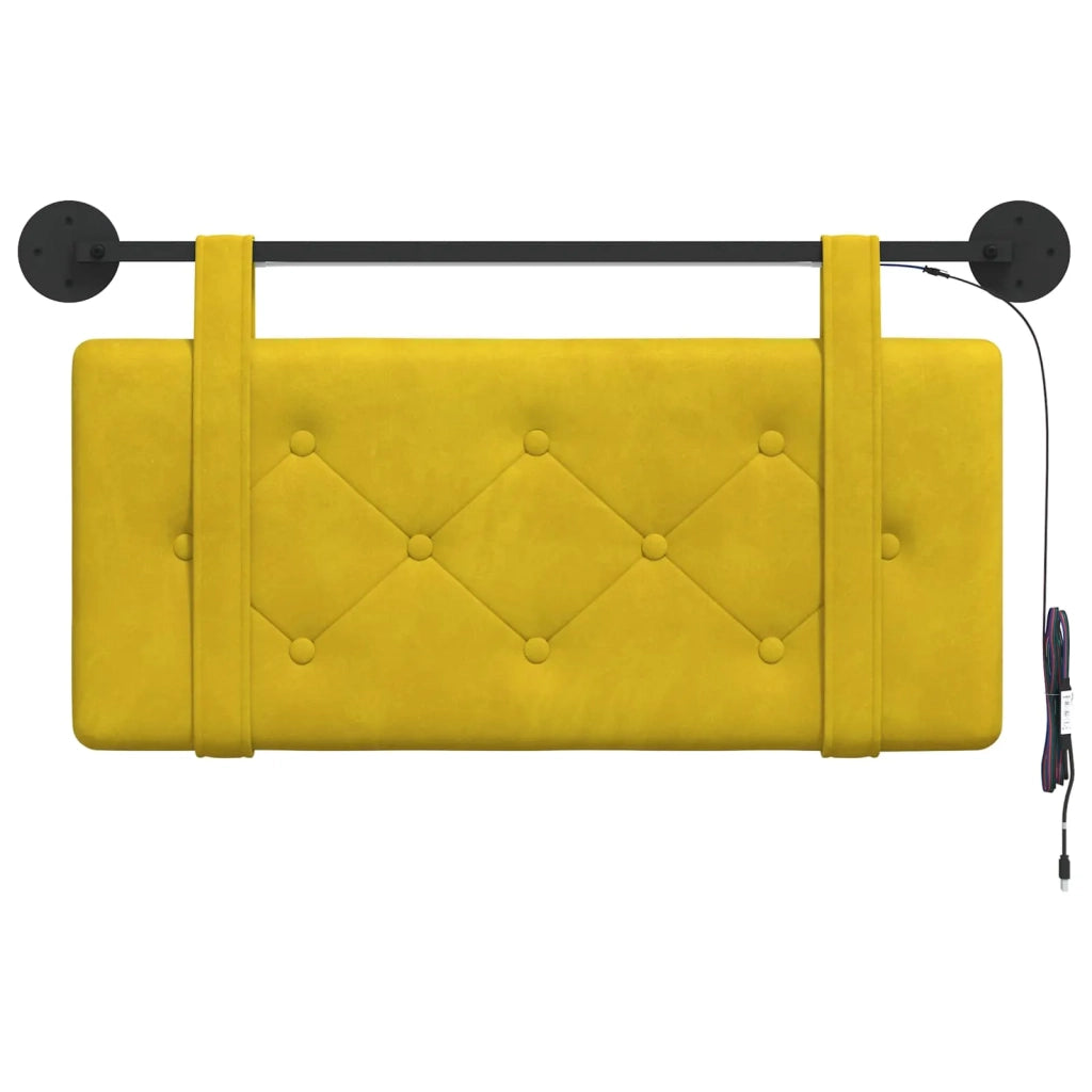 Testiera sospesa Con luce LED Giallo Velluto