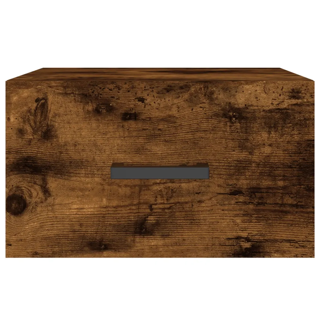 Comodini a Muro 2 pz-Set di 2 Tavolino da notte Rovere Fumo 35x35x20 cm 734054