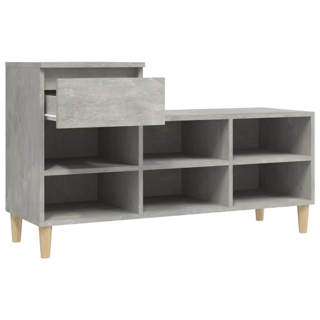 Scarpiera Grigio Cemento 102x36x60 cm in Legno Multistrato 821208