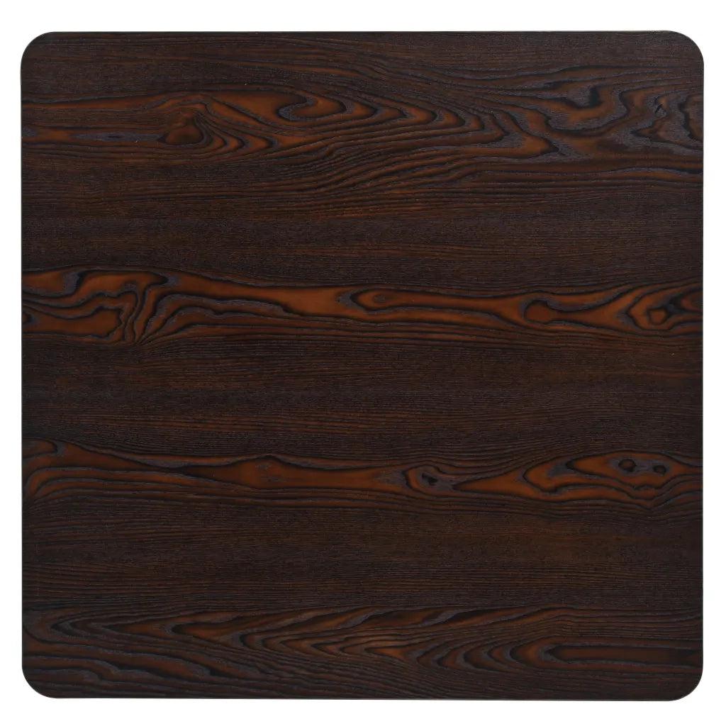 Tavolo Bistrot MDF e Acciaio Quadrato 80x80x75 cm Cenere Scura