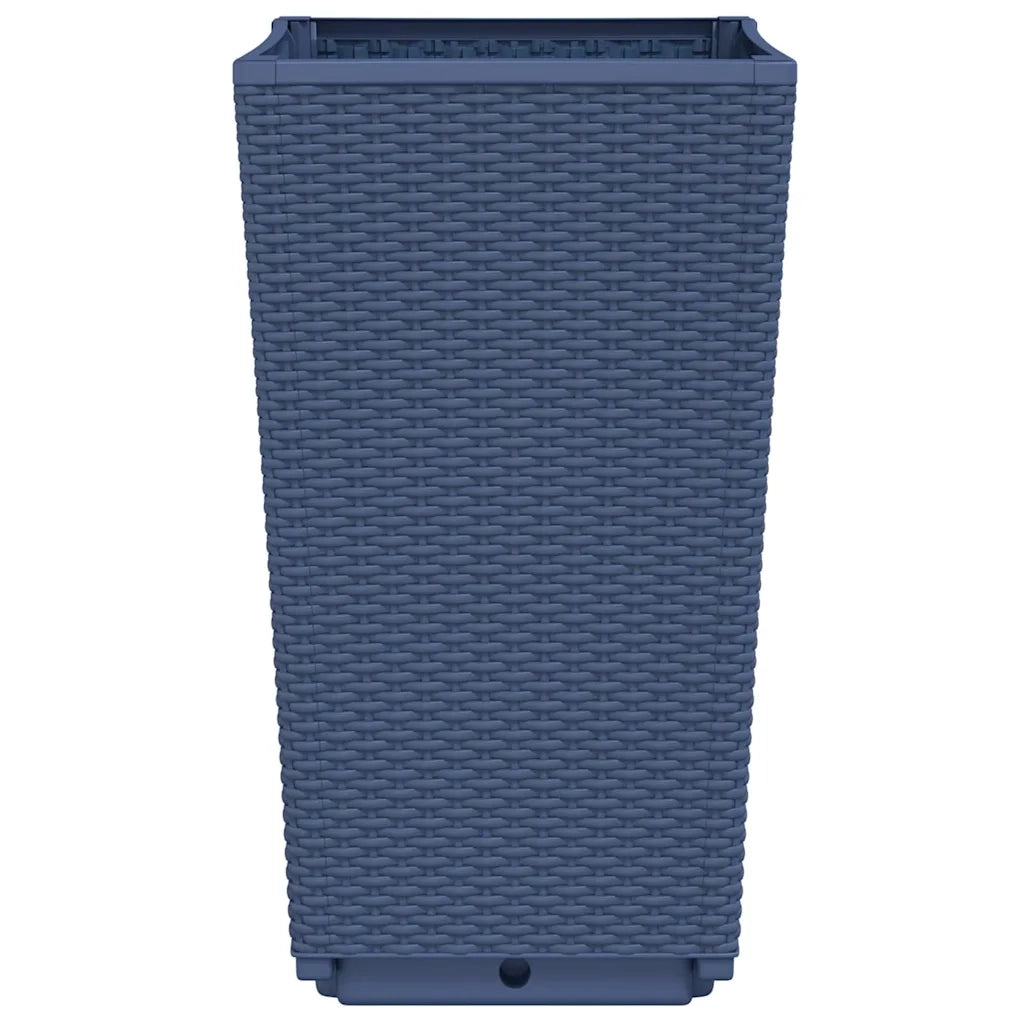 Fioriere da Giardino 4 pz Grigio Blu 32,5x32,5x57 cm in PP 367851