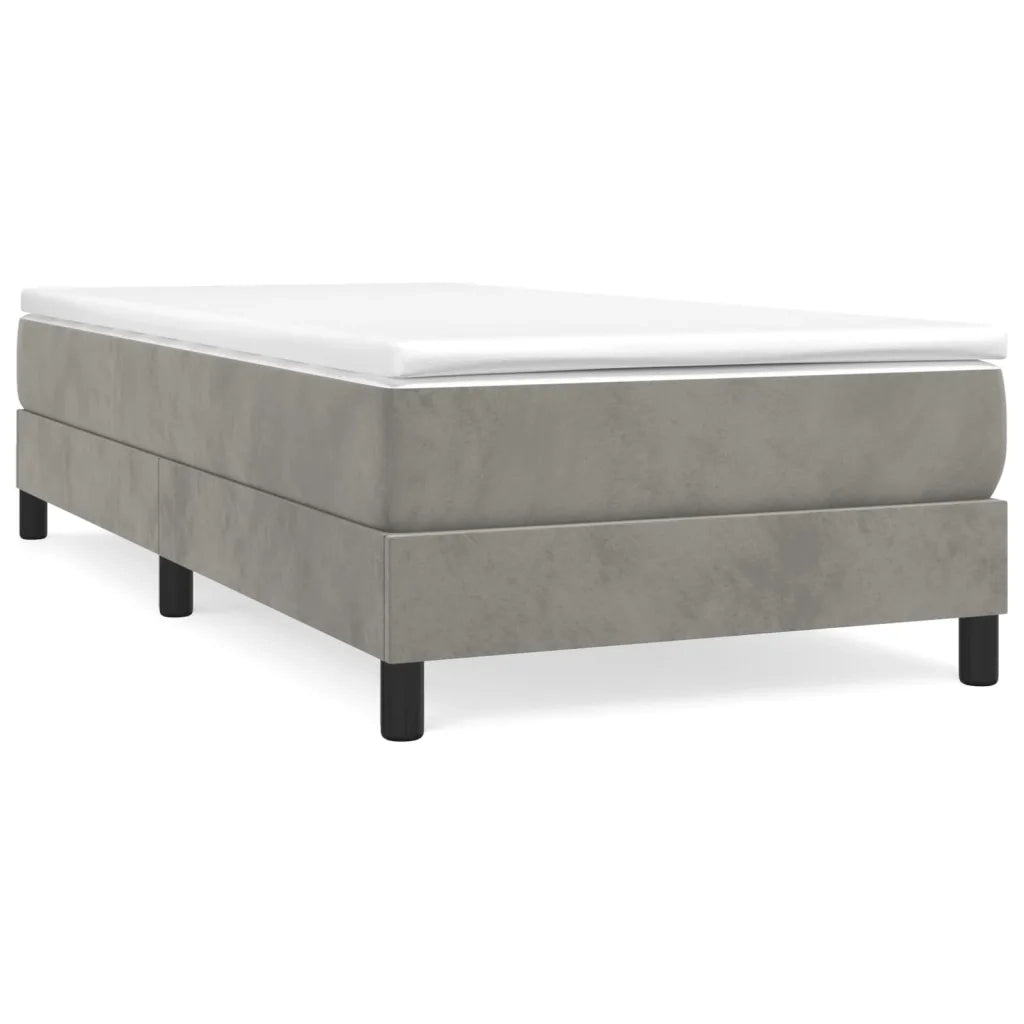 Giroletto a Molle con Materasso Grigio Chiaro 90x200 cm Velluto 3144309