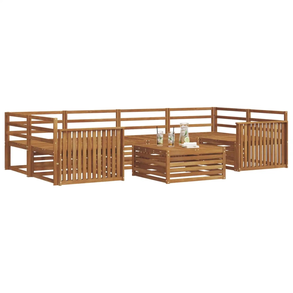 Set di divani da esterno 7 pcs Naturale