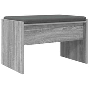 Panca per ingresso con cuscino Grigio Sonoma 63 x 38 x 40 cm