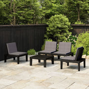 Set Divani da Giardino con Cuscini 4 pz in Plastica Grigio 3059830