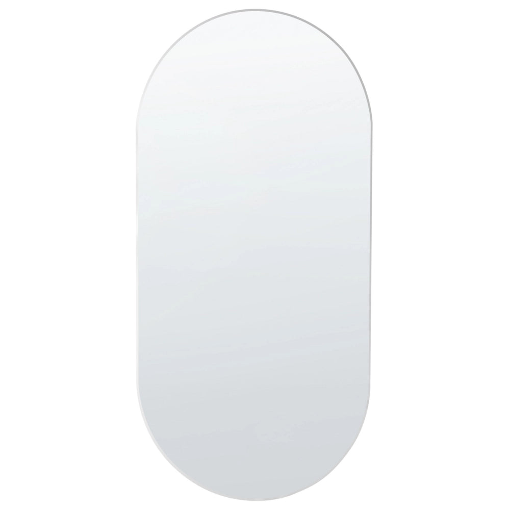 Specchio da parete ovale senza cornice argento 40 x 80 cm bagno soggiorno camera da letto