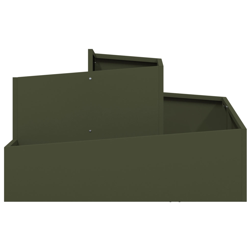 Fioriera Verde Oliva 80x80x50 cm in Acciaio laminato a freddo