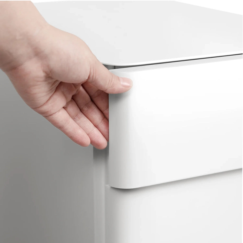 Mobiletto portaoggetti mobile per ufficio 30 x 46 x 59,2 cm con ruote e serratura per documenti e cartelle sospese con 3 cassetti bianco 12_0004825