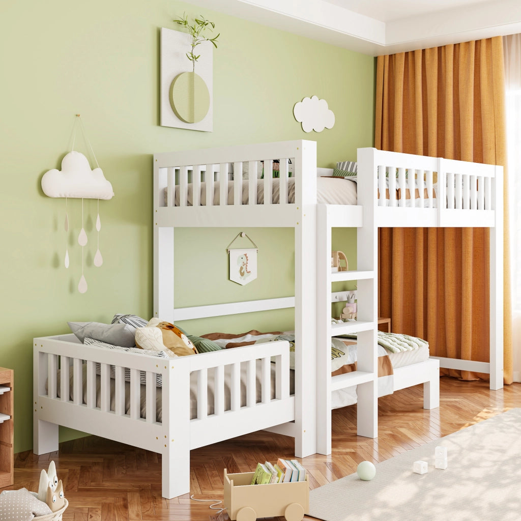 letto modulare in legno bianco 104 x 215 cm
