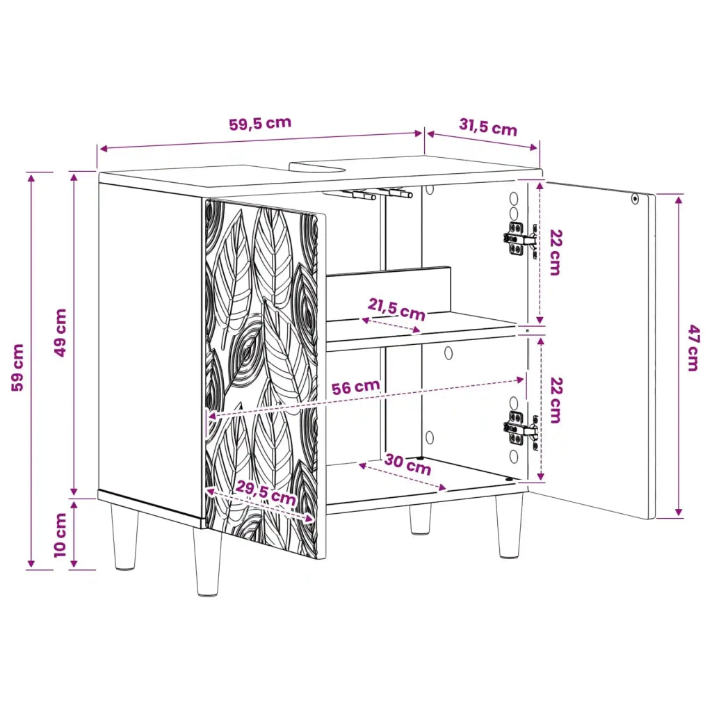 Armadio per Lavabo da Bagno DELFT Rovere Fumo 897010