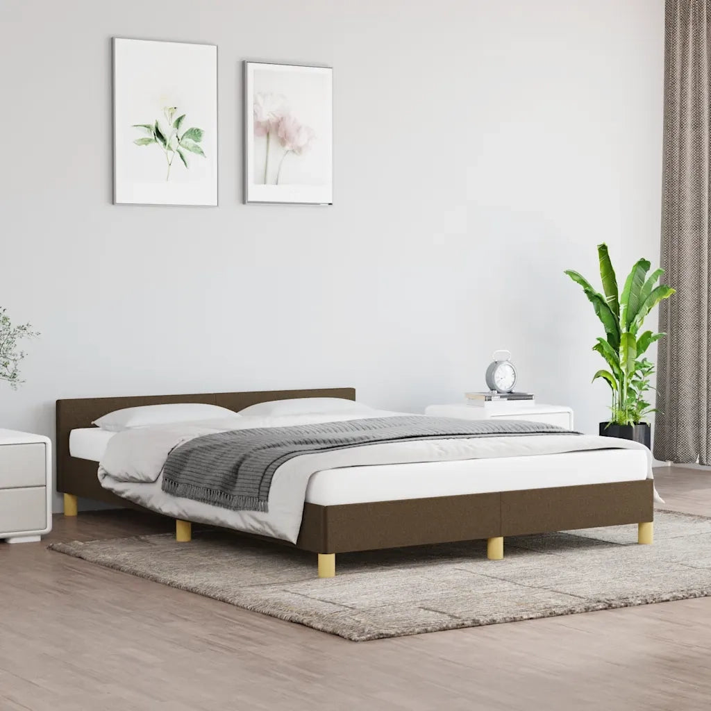 Giroletto senza Materasso-Struttura Letto Marrone Scuro 140x190 cm Tessuto 220644