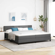 Letto a molle con strisce LED Grigio scuro 200 x 200 cm Tessuto 3342234