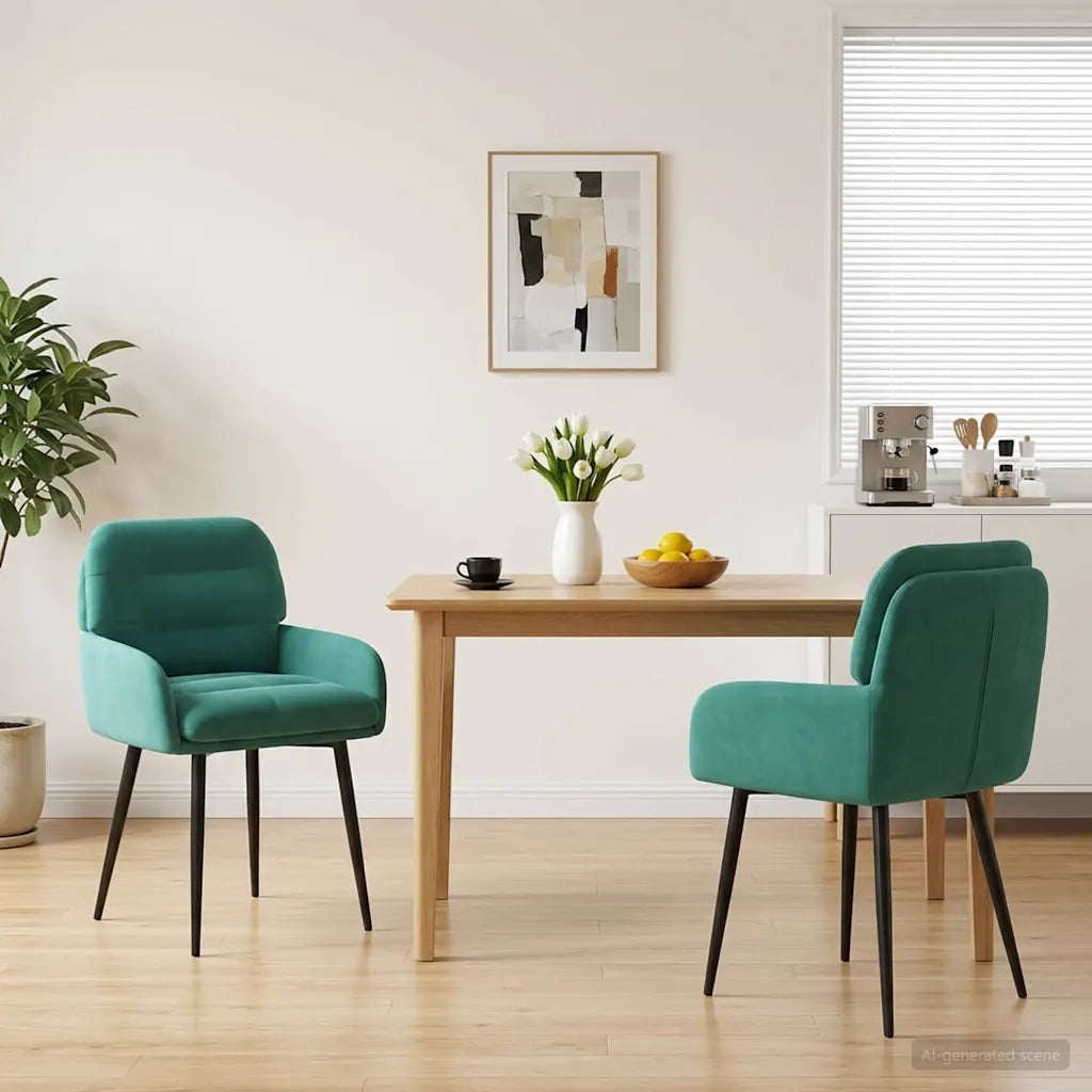 Sedie da pranzo 2 pz Velluto Turchese 59 x 59,5 x 90 cm 42034315