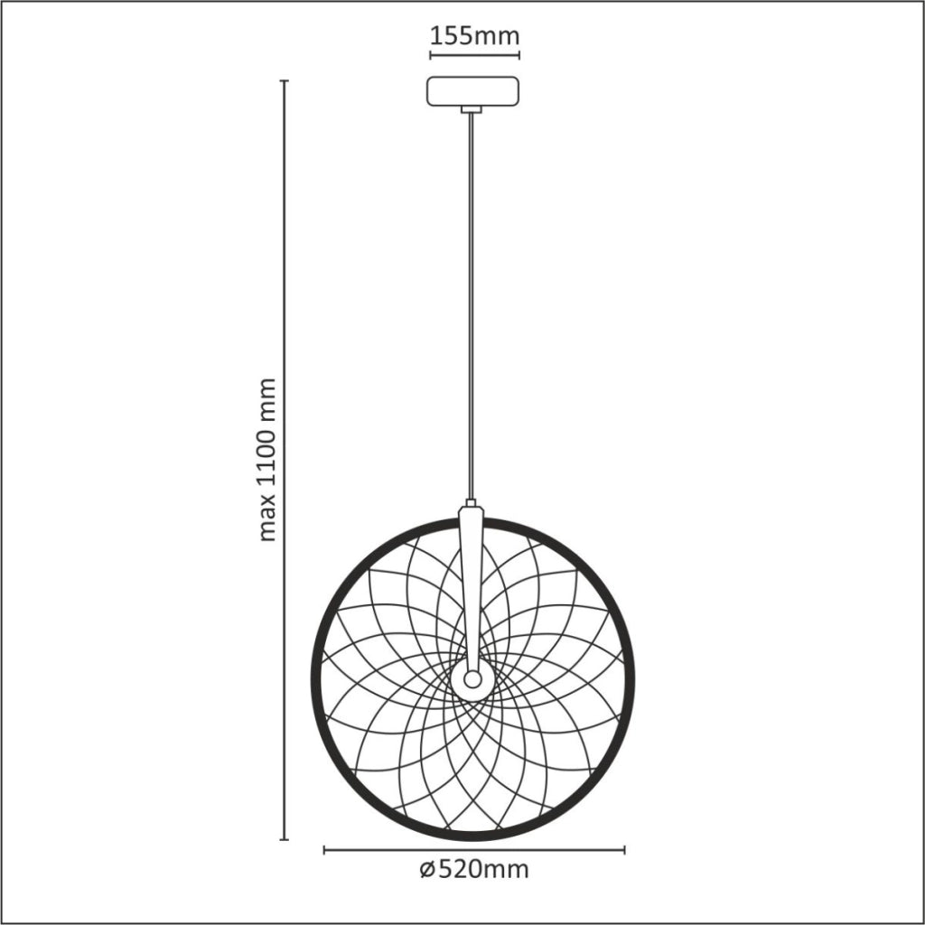 Lampada a sospensione LED 16W 3000K Bicykl nera Polux