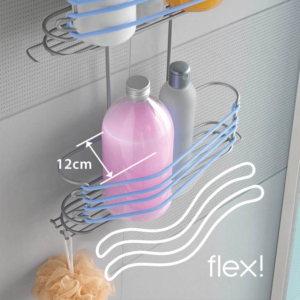 Supporto Doccia 3 Piani Mensola con Gancio Fasce Elastiche Ventosa Next Frost