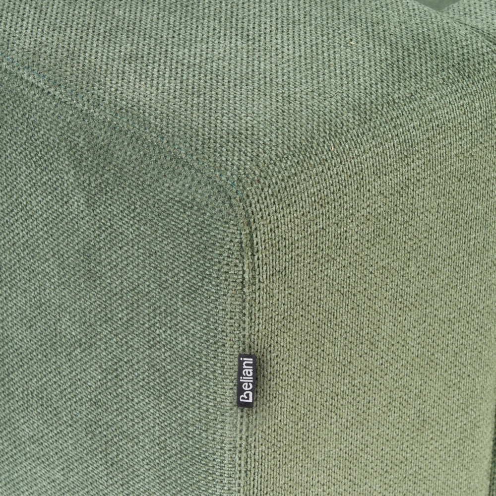 Divano angolare lato destro in Tessuto imbottito verde con Cuscini 3 posti stile moderno minimalista