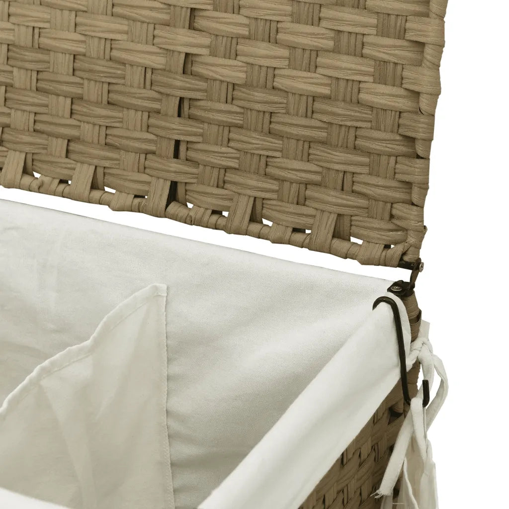Cesto Portabiancheria con Ruote 60x35x60,5 cm Rattan 372039