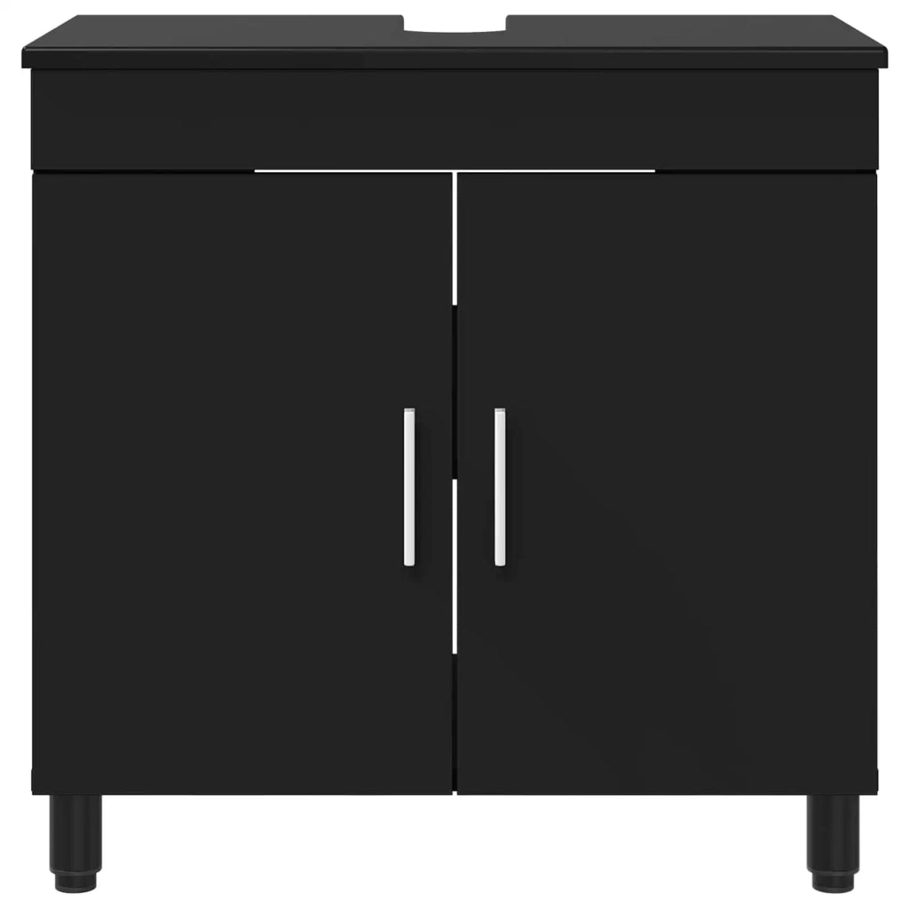 Mobiletto da bagno Nero 60 x 35 x 60 cm Legno ingegnerizzato