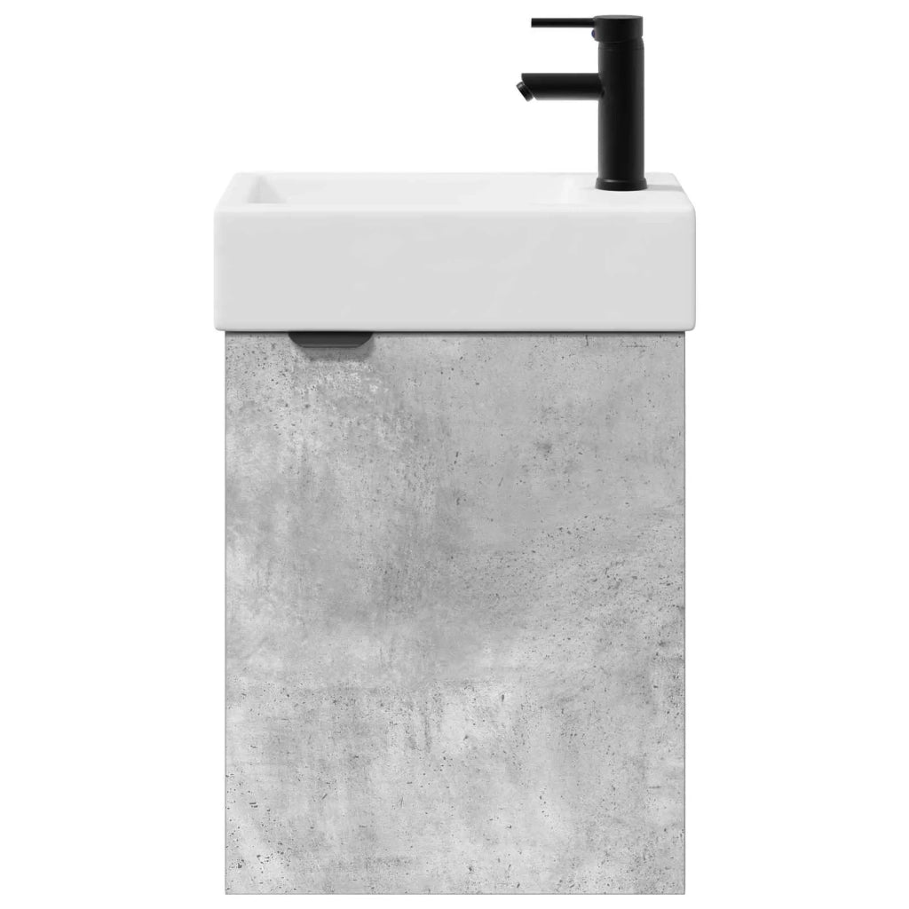 Mobile bagno con rubinetto Grigio Cemento 45,5 x 22,5 x 84 cm