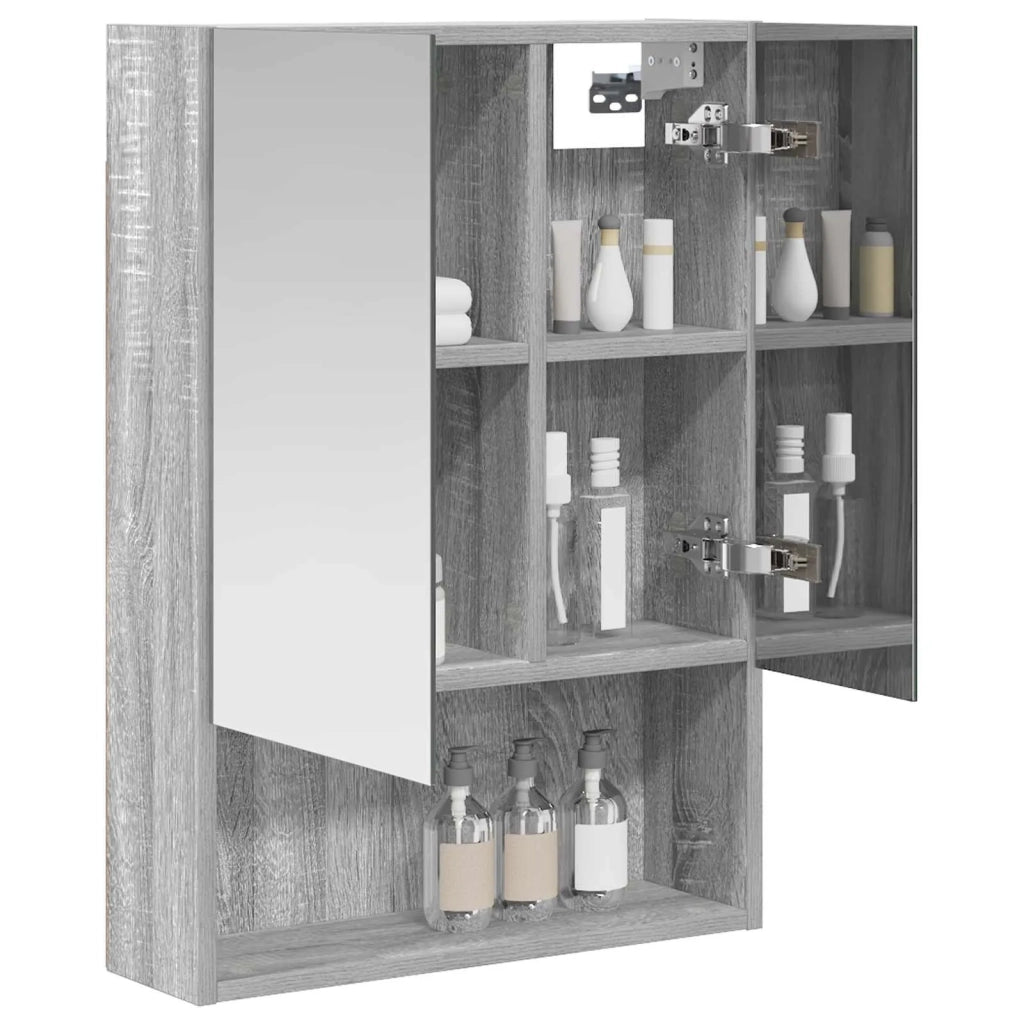 Mobiletto per specchio da bagno Grigio Sonoma 50 x 14,5 x 70 cm