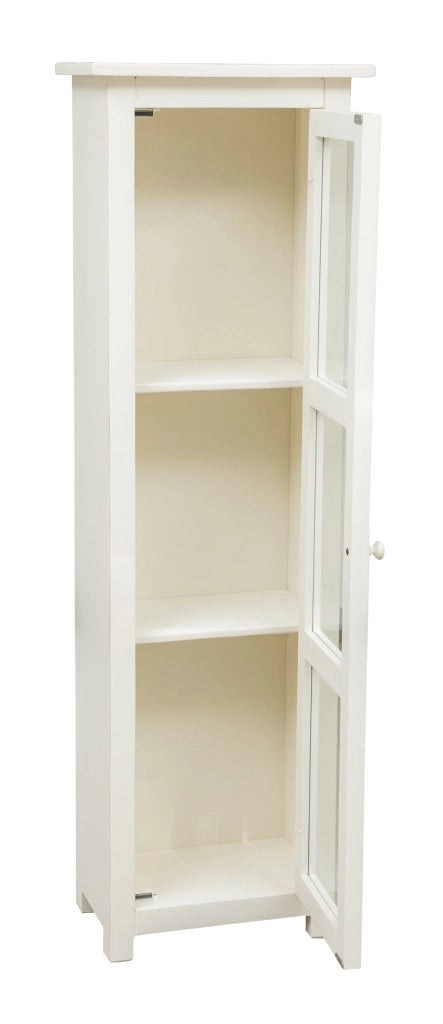 Biscottini Vetrinetta Country in legno massello di tiglio finitura bianco anticato.Made in Italy
