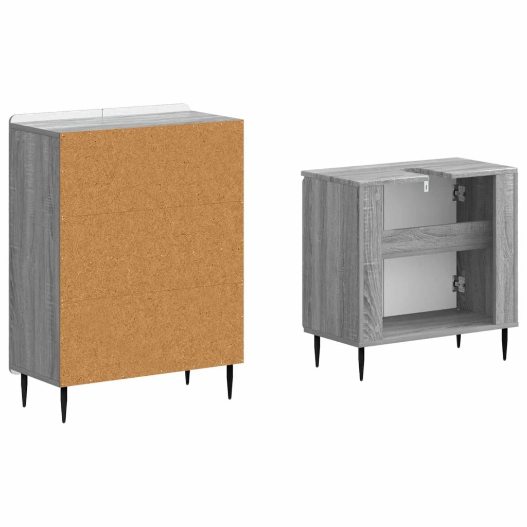 Set di Armadi da Bagno da 2 Pezzi ZWOLLE Sonoma grigio 3417600