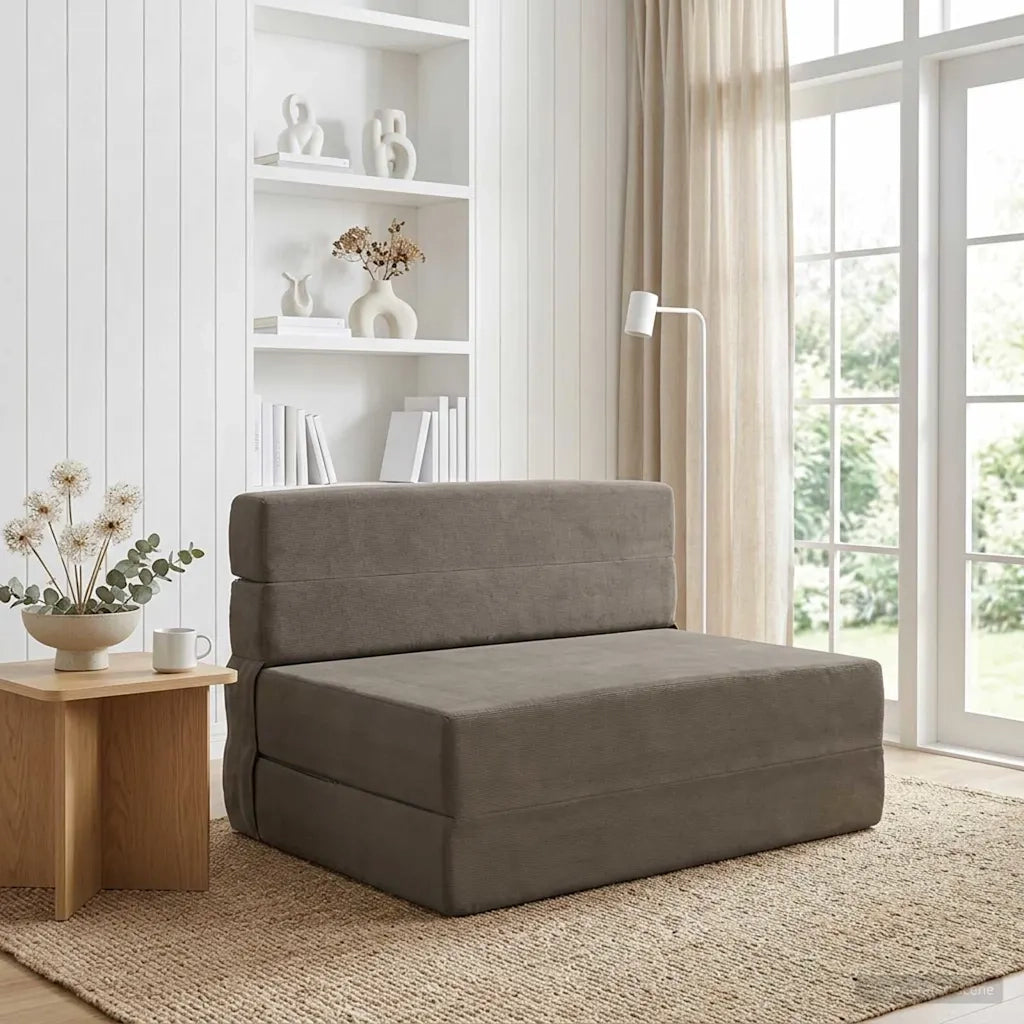 Divano Letto Pieghevole Grigio Chiaro 70 x 72 x 60 cm Tessuto