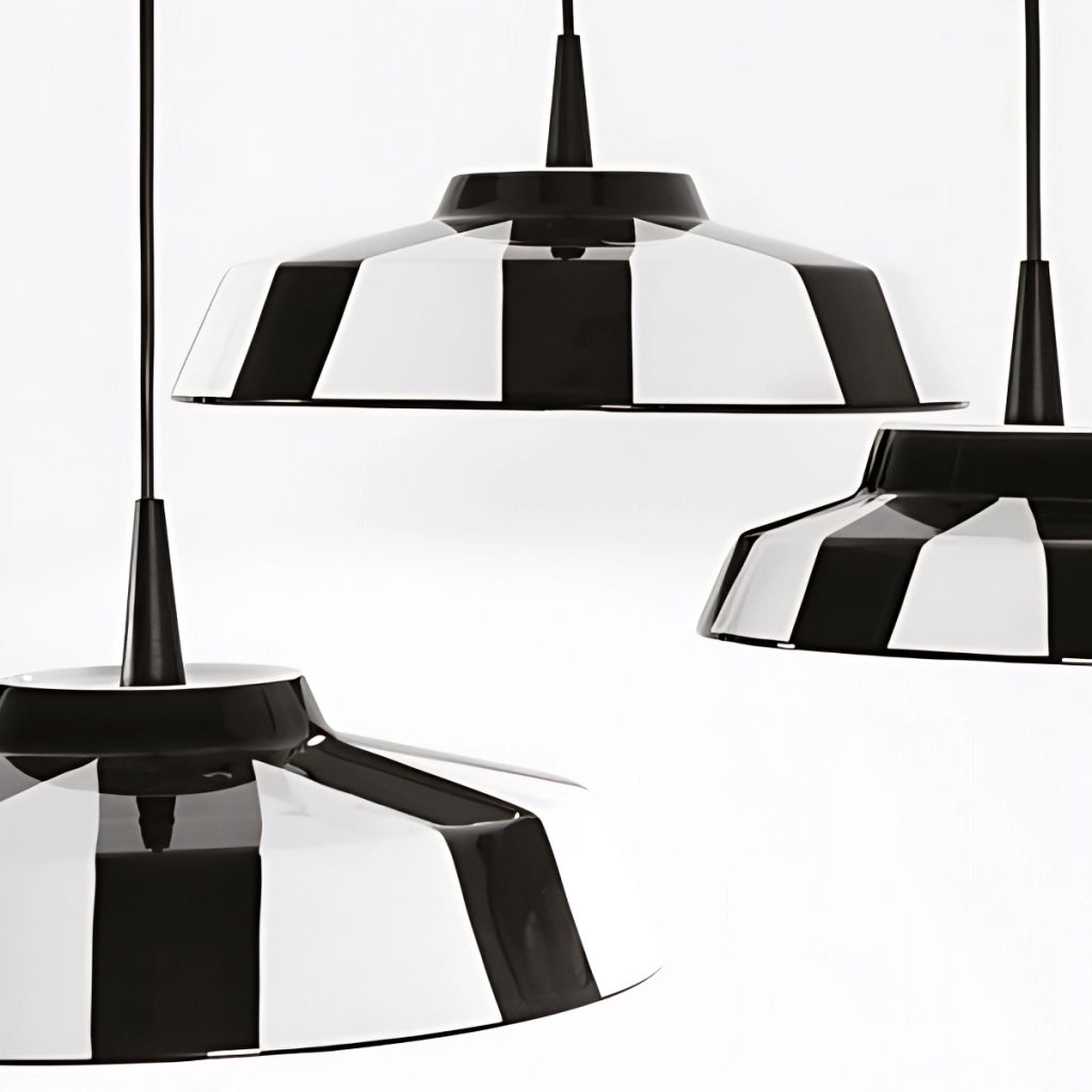 Circus Lampada a Sospensione LED 8W 3000K Ceramica Made in Italy Design Moderno a Righe Diametro 24 cm Altezza Regolabile fino a 300 cm Bianco
