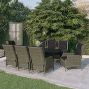Set da Pranzo da Giardino 9 pz Marrone 3099654