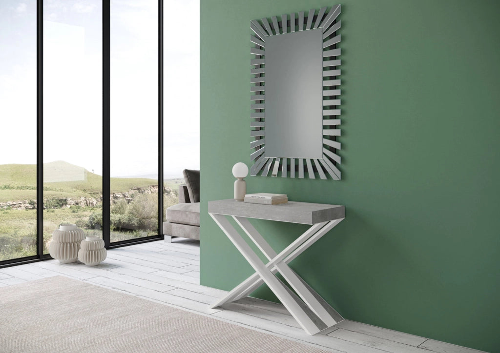 Consolle Allungabile 90-196x40x77 cm in Nobilitato Grigio
