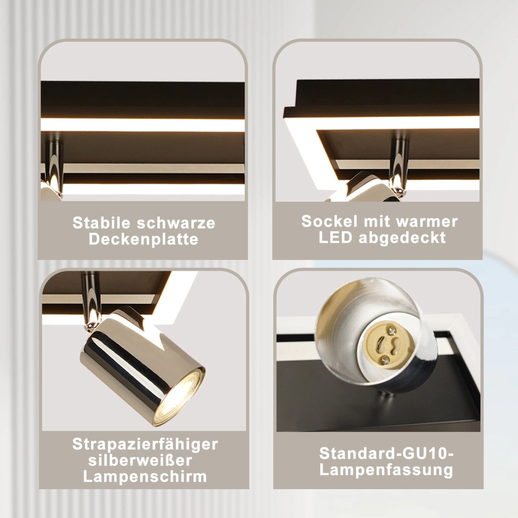 ZMH Faretto da soffitto LED 3 luci GU10 orientabili 15W 42cm