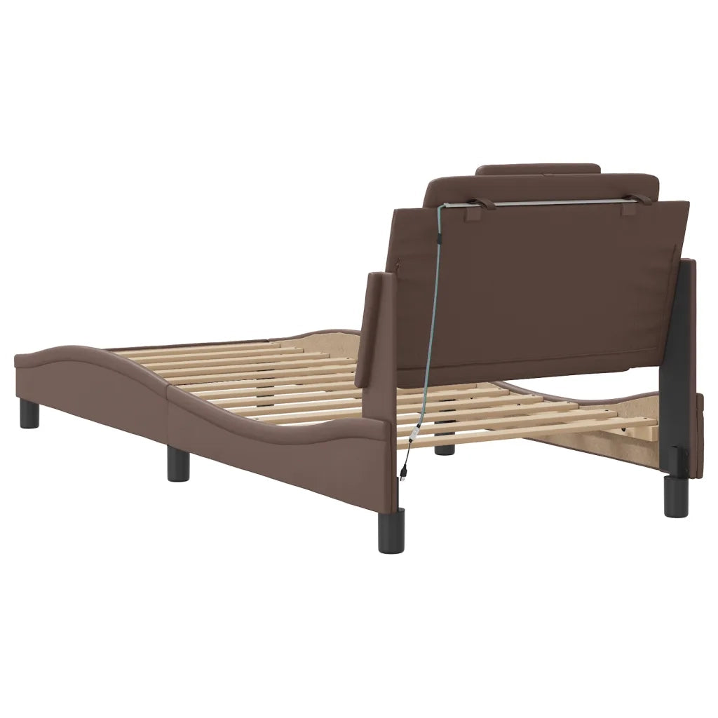Giroletto Viana con LED senza Materasso Marrone 80x200 cm 3213982