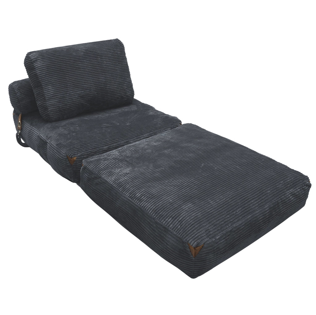 Divano letto pieghevole compatto grigio in flanella