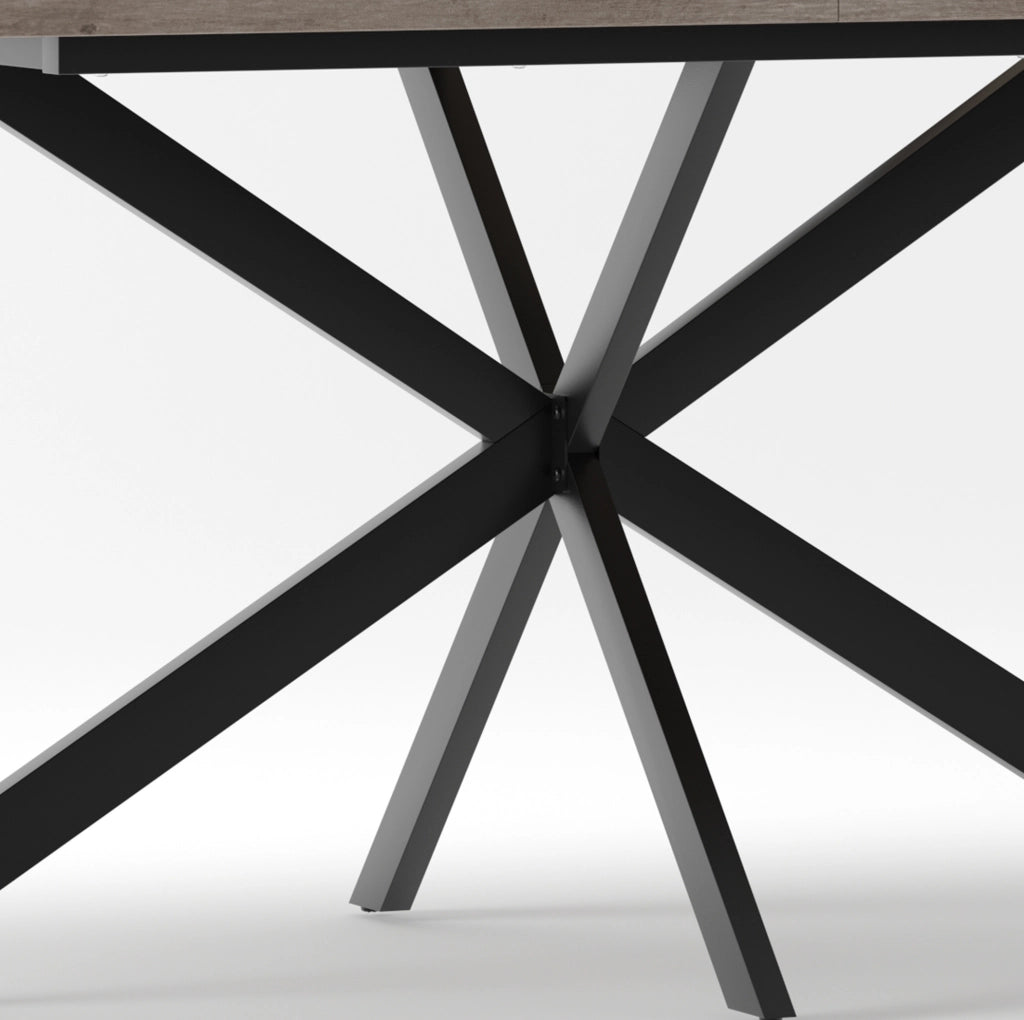 Tavolo allungabile 140-180 cm con vano contenitore grigio