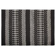 Tappeto tappetino Nero con Rettangolo Bianco 140 x 200 cm Moderno Contemporaneo Telato a mano in pelle di cotone fatto a mano