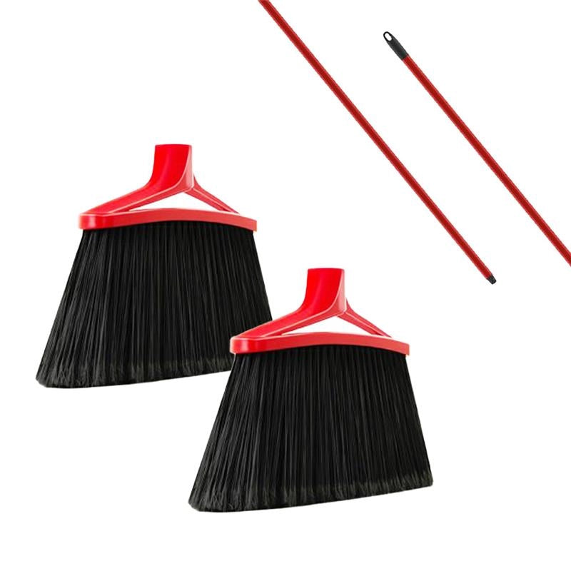 SCOPA STELLA CON MANICO E FORO PER GANCIO IN COLORE ROSSO 118 CM - SET 2 PZ