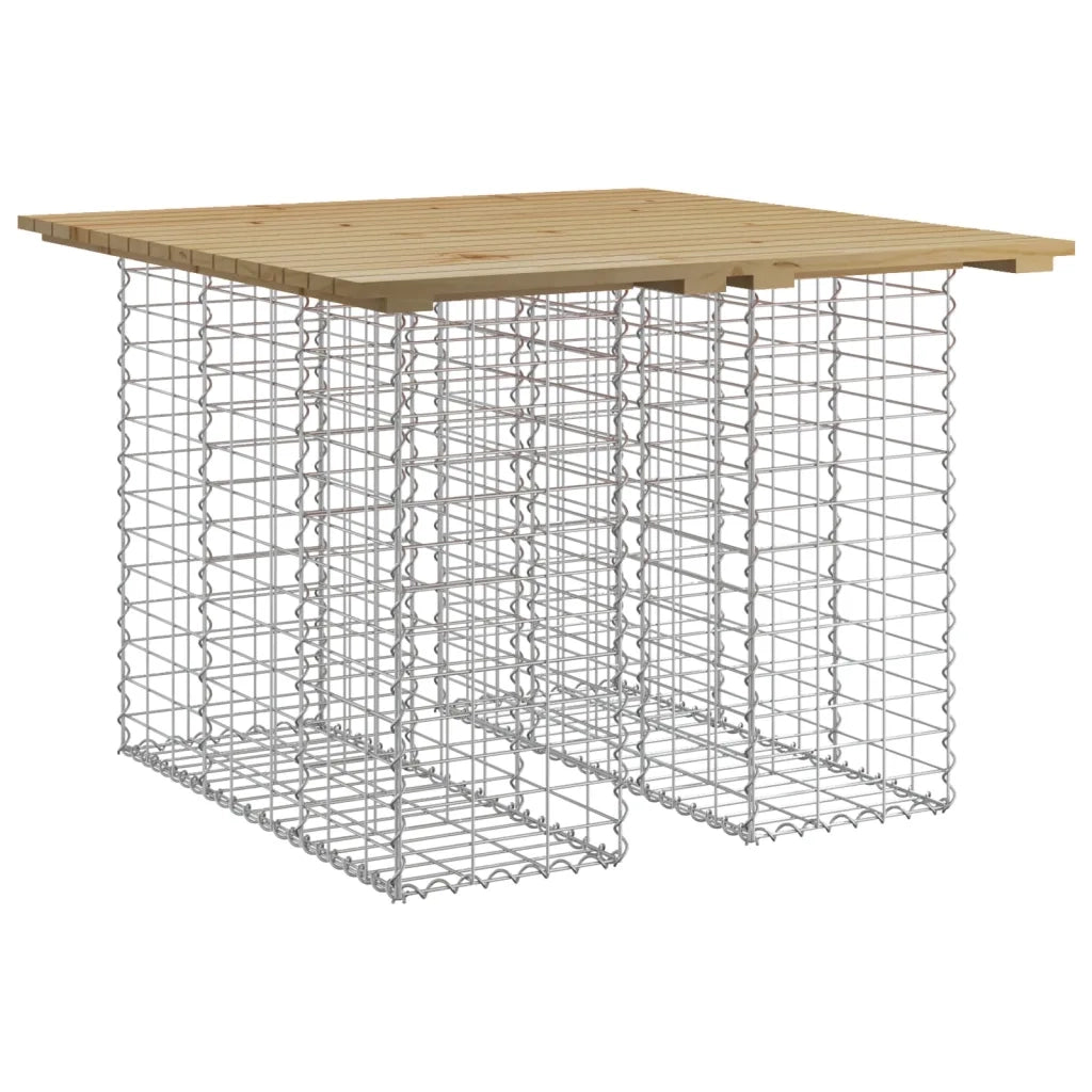 Tavolo da giardino in gabbione design 100x102x72 cm in legno di pino impregnato 834370