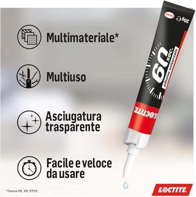 LOCTITE ADESIVO UNIVERSALE 60 SECONDI 20 G- HENKEL ITALIA- 12,0 pz