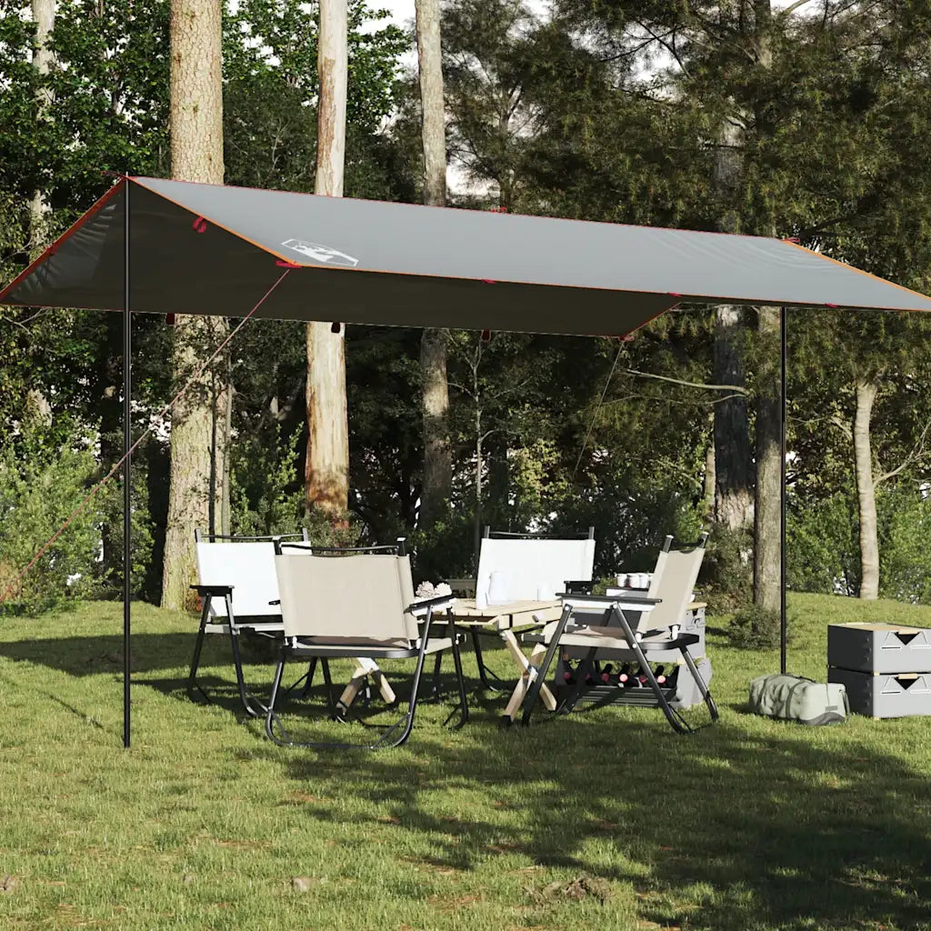 Telone da campeggio | Tenda da campo Grigio/Arancione 500x294 cm Impermeabile
