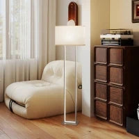 Lampada da Terra da 150 cm con 3 Modalità, Luminosità Regolabile e Interruttore a Pedale, Bianco