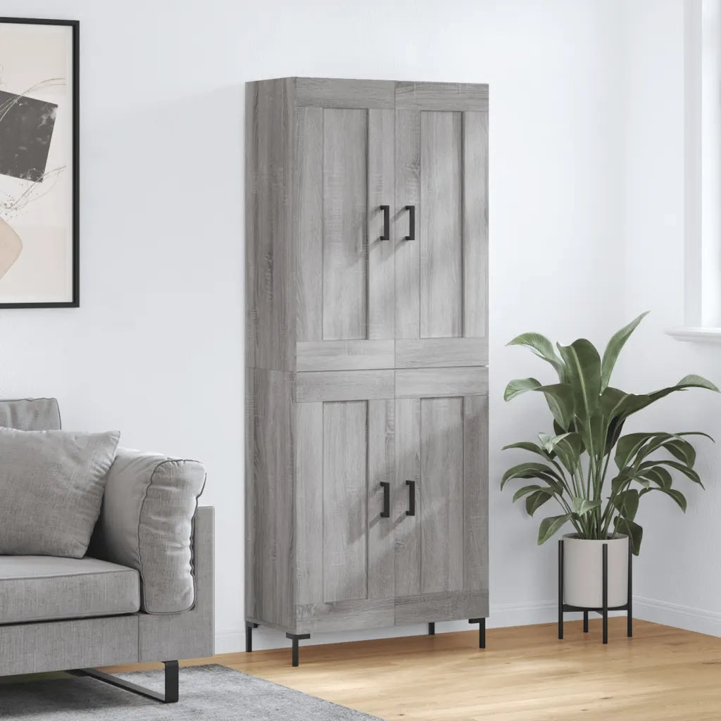 Credenza Grigio Sonoma 69,5x34x180 cm in Legno Multistrato 3199687