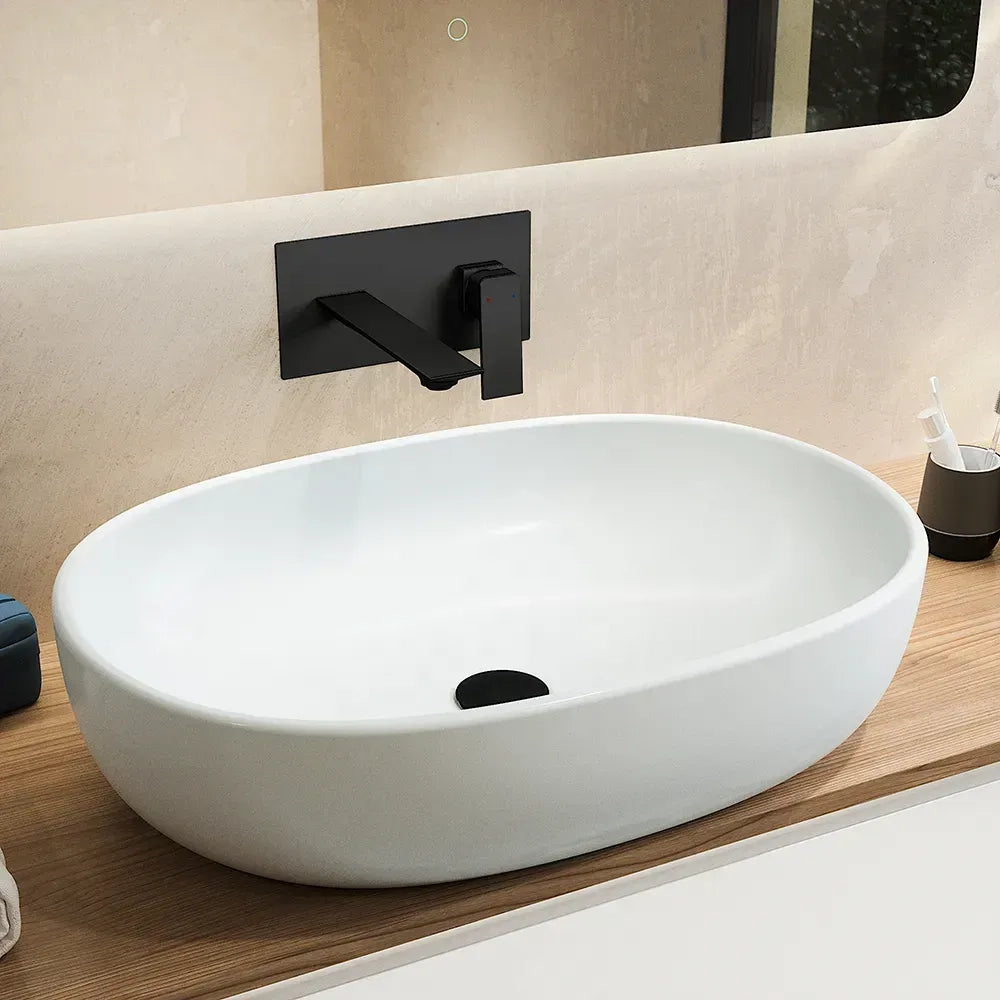Set miscelatori: lavabo ad incasso bidet senza scarico e incasso doccia monocomando nero opaco | Ingrid