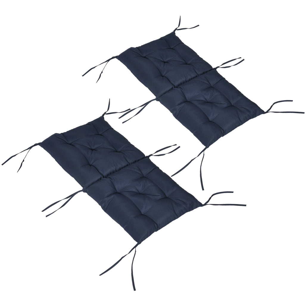 Set di 2 Cuscini per Sedie ¨C zephmum ¨C Tessuto Blu Scuro 98x50x8 cm