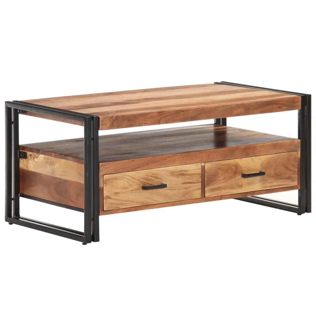 Tavolino 100x55x45cm in Massello Acacia con Finitura Sheesham cod mxl 54934