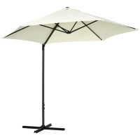 Ombrellone da Giardino a Sbalzo 2.6x2.5 m con Rotazione a 360° e Manovella, Beige