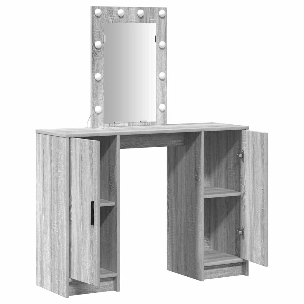 Tavolo da Trucco Grigio 102 x 33 x 135 cm Legno multistrato 865186